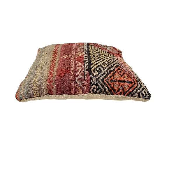IKEA Vintage Inspired Kilim Throw Pillow 16"x16" Square Handmade In Turkey - Picture 8 of 8